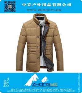 Winter Mens Duck Down Jacket Down Coat Outdoor Casual Male Stand Collar Outwear Snow Jackets Solid Color Patchwork Clothing